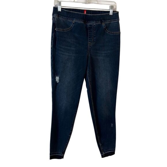 SPANX DISTRESSED SKINNY JEANS Size large raw hem - Picture 4 of 16